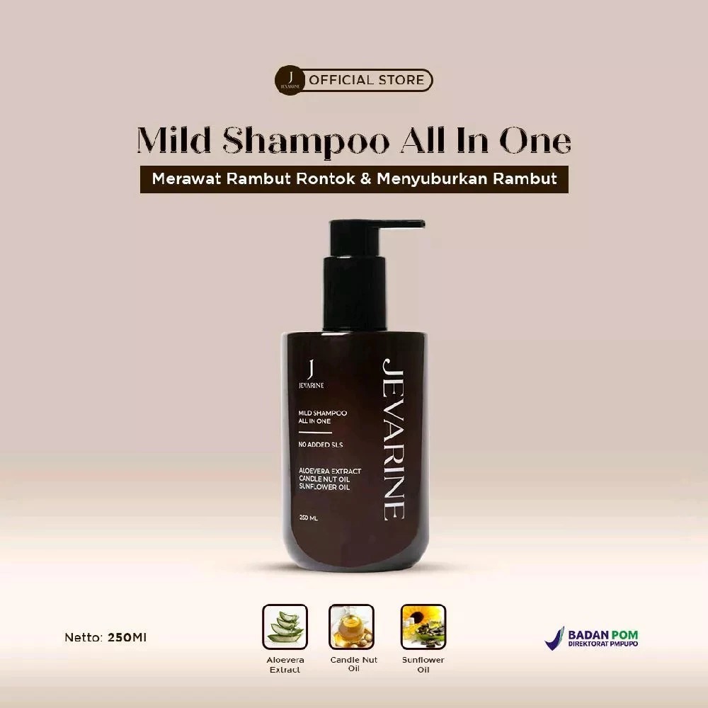 Jevarine Shampoo Mild  250ml – Perawatan Rambut Rontok & Menyuburkan Rambut