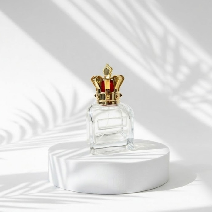 botol parfum kaca 100 ml crown scandal  mahkota spray putar isi ulang botol refill  mewah elegant