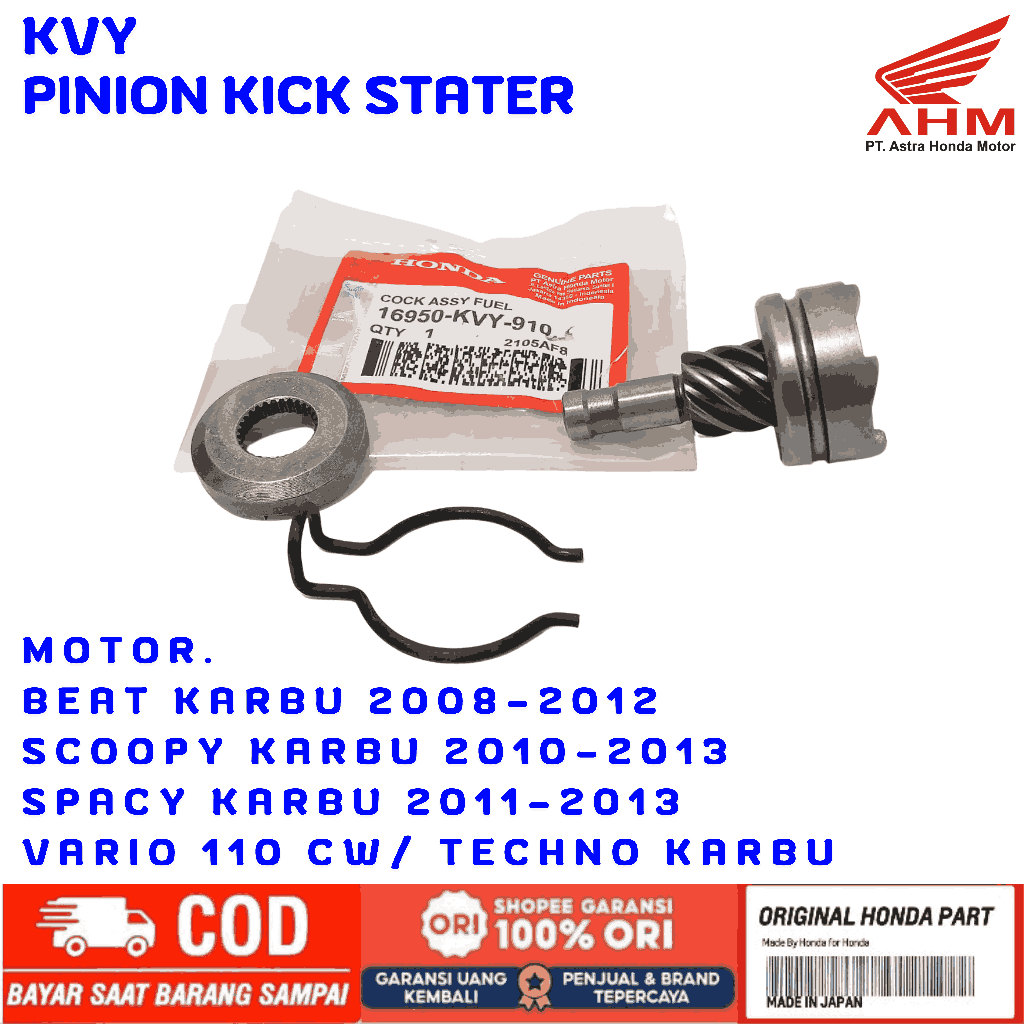 GIGI PINION KICK STATER GIR PINION SELAHAN KVY ASLI HONDA BEAT KARBU,SPACY KARBU,SCOOPY KARBU