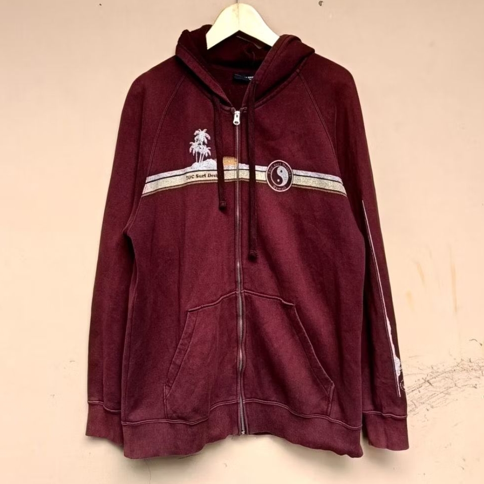 Hoodie T&C surf designs fullover vintage maroon