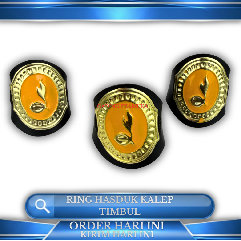 Ring hasduk pramuka penegak kancing kuningan timbul