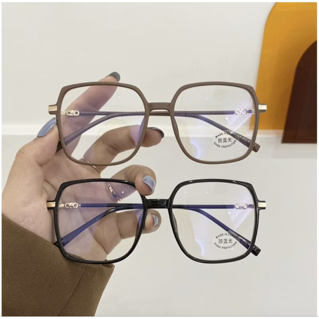 [READY MAKASSAR] Kacamata Anti Radiasi Persegi Kacamata Style Korea Bingkai Retro Petak Eyeglasses