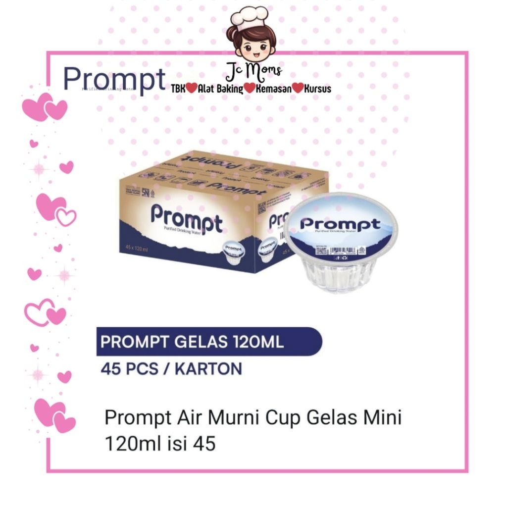 Air Mineral Prompt Cup 120ml Isi 45 Gelas Air Minum Mini Air Mineral Gelas Untuk Tahlilan Lebaran Na
