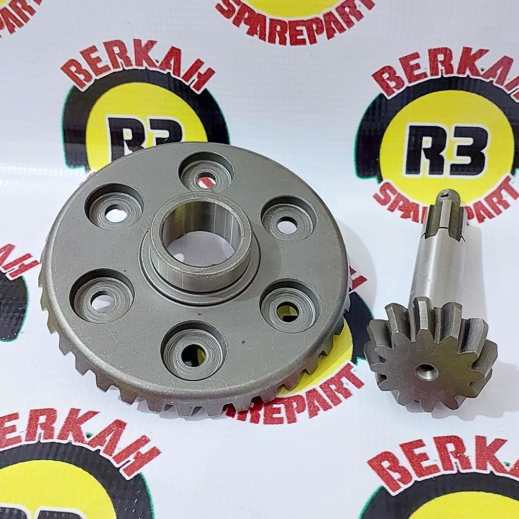 Gigi matahari Kaisar 38T & gigi nanas gardan Kaisar 12T gear gir gardan belakang set motor roda tiga