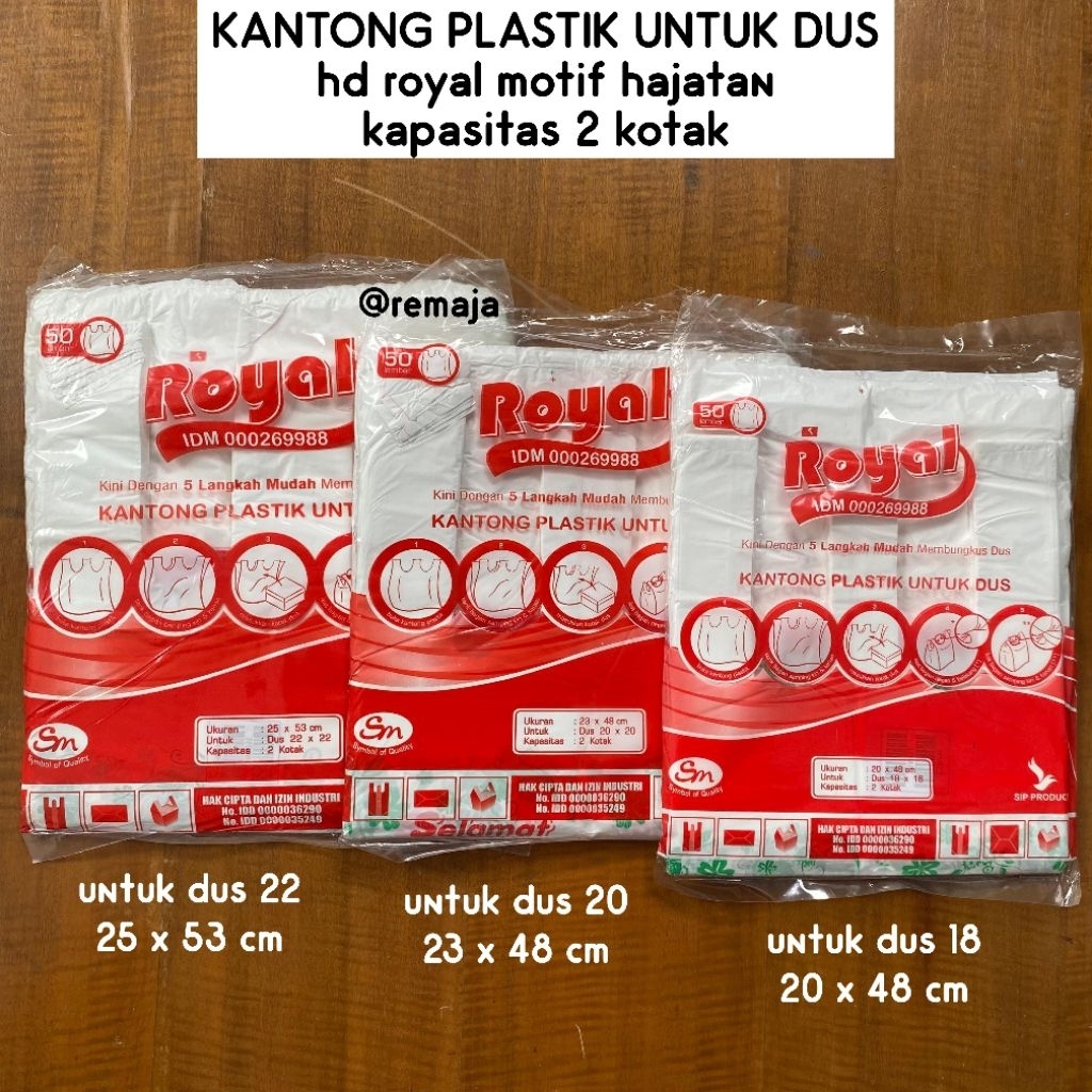 Isi 50 pcs - Kantong Kresek HD royal untuk dus berkat - kapasitas 2 dus - motif hajatan - tersedia 3
