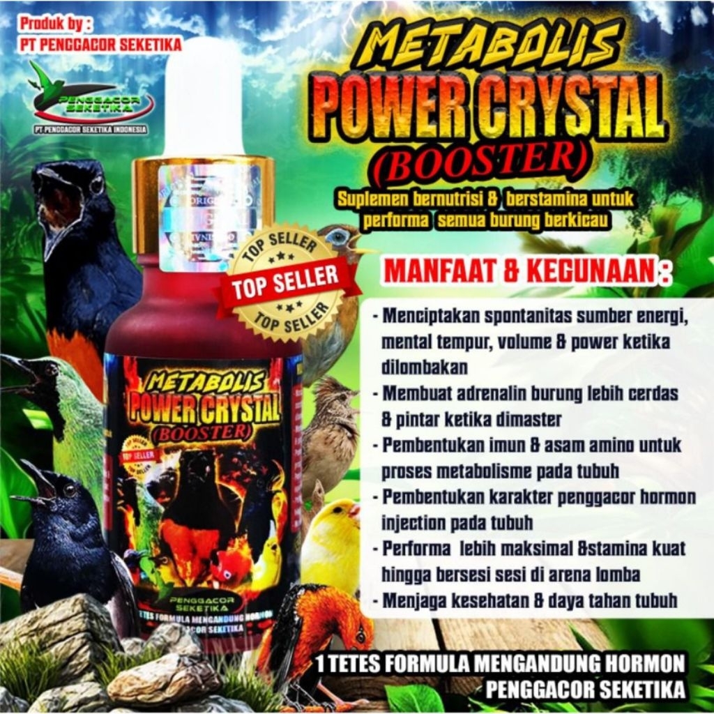 METABOLIS POWER CRYSTAL (BOOSTER) VITAMIN BURUNG PENGGACOR SEKETIKA DOPING BURUNG DOSIS TINGGI