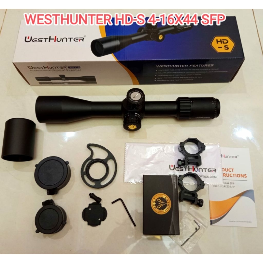 TELESCOPE WESTHUNTER HD-S 4-16X44 SFP TERBARU