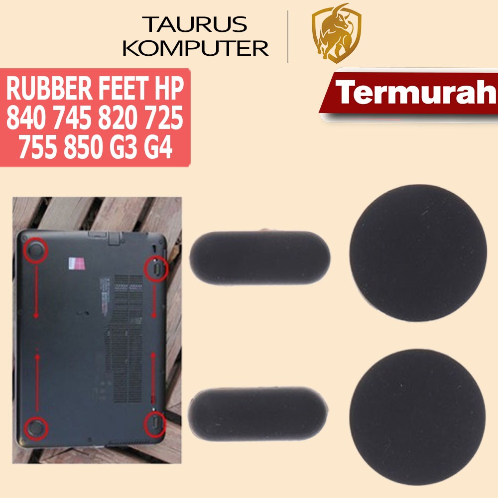 Karet Alas Kaki Rubber Feet Foot Bottom Pad Bawah Laptop HP Elitebook 840 745 G3 G4 Anti Slip