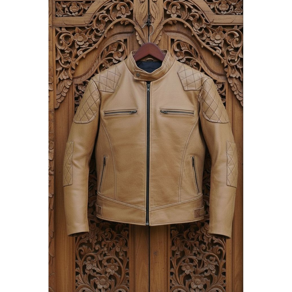 Jacket kulit vintage motoran