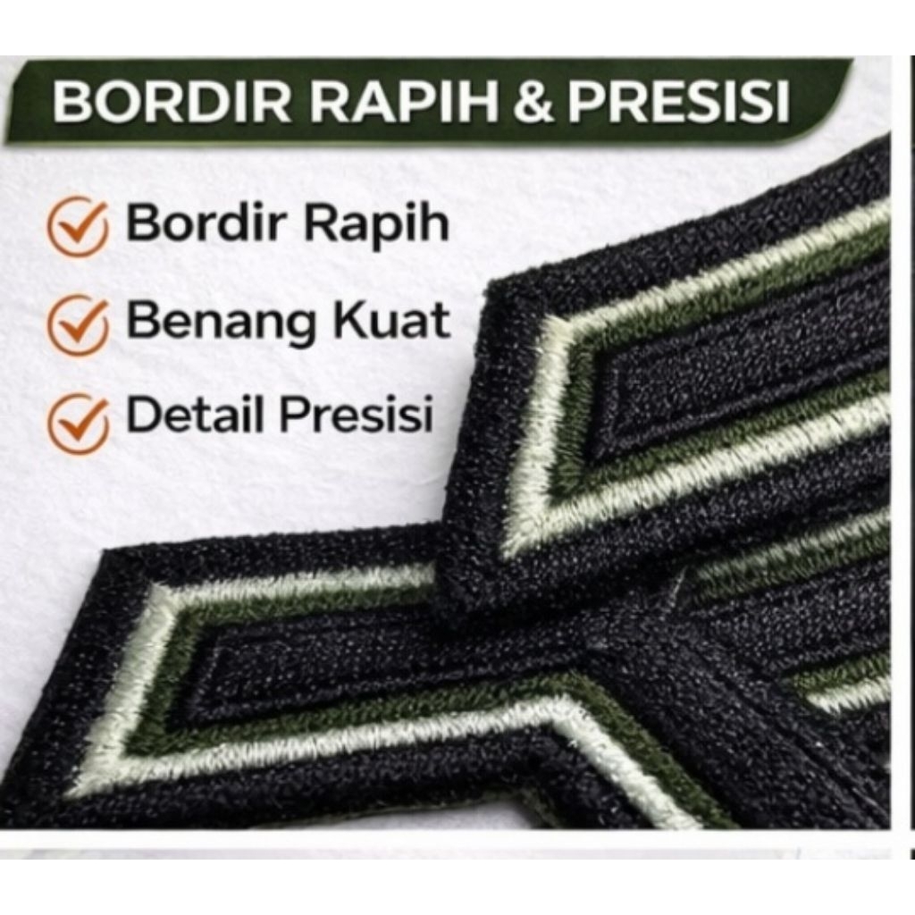 Emblem Pangkat SERDA Bordir Komputer | Patch Pangkat TNI / Security / Seragam | Bordir Timbul Berkua