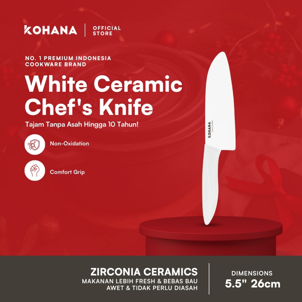 Kohana Ceramic Chef's Knife White