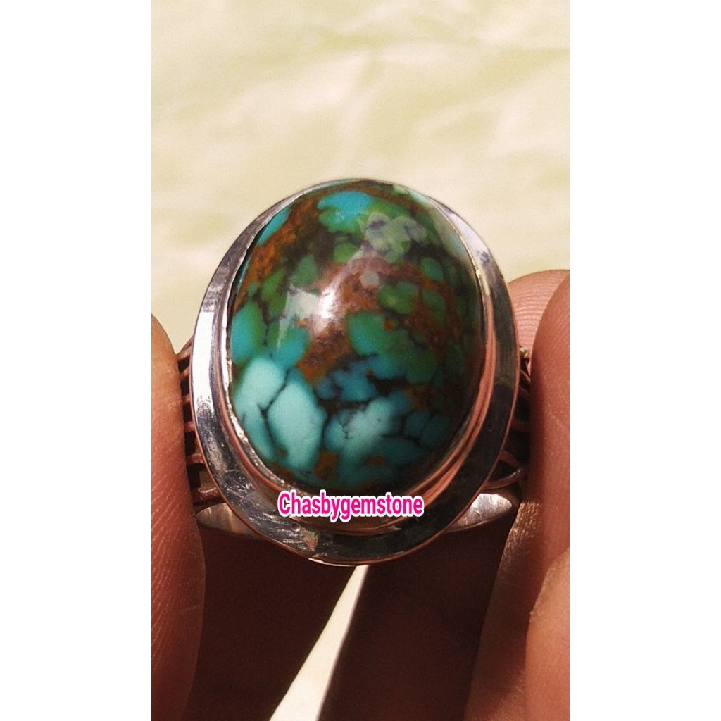 Cincin Batu Pirus Persia Multycolour-Pirus persia serat kura HQ