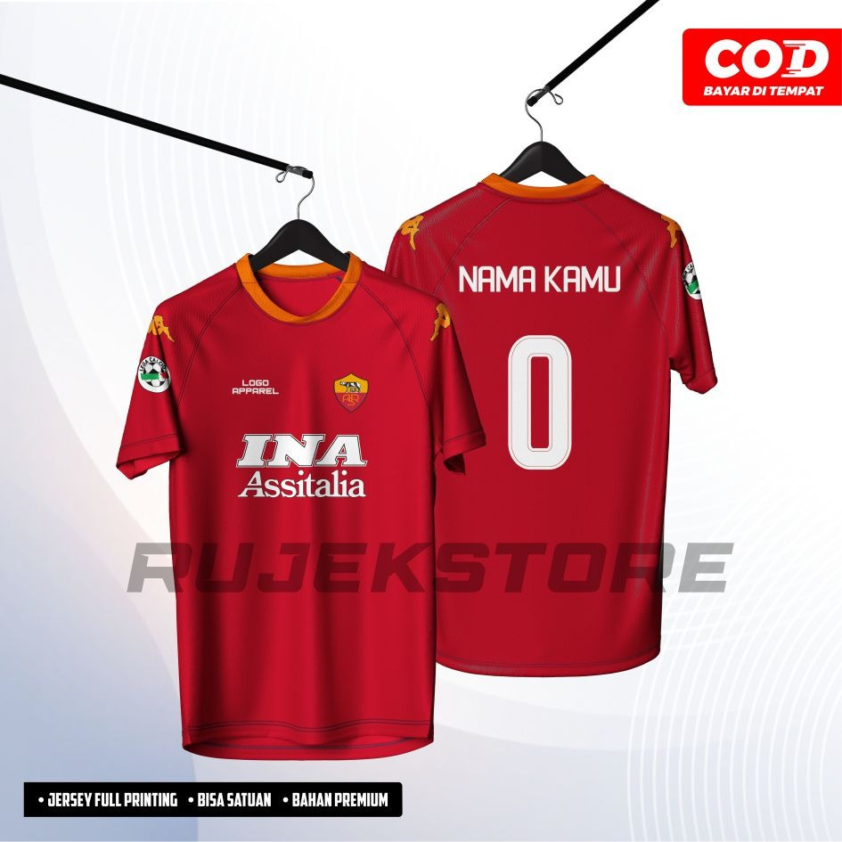 Jersey Roma@ Home 2000 Full Printing Dryfit Anti Rusak Full Printing Banyak Ukuran