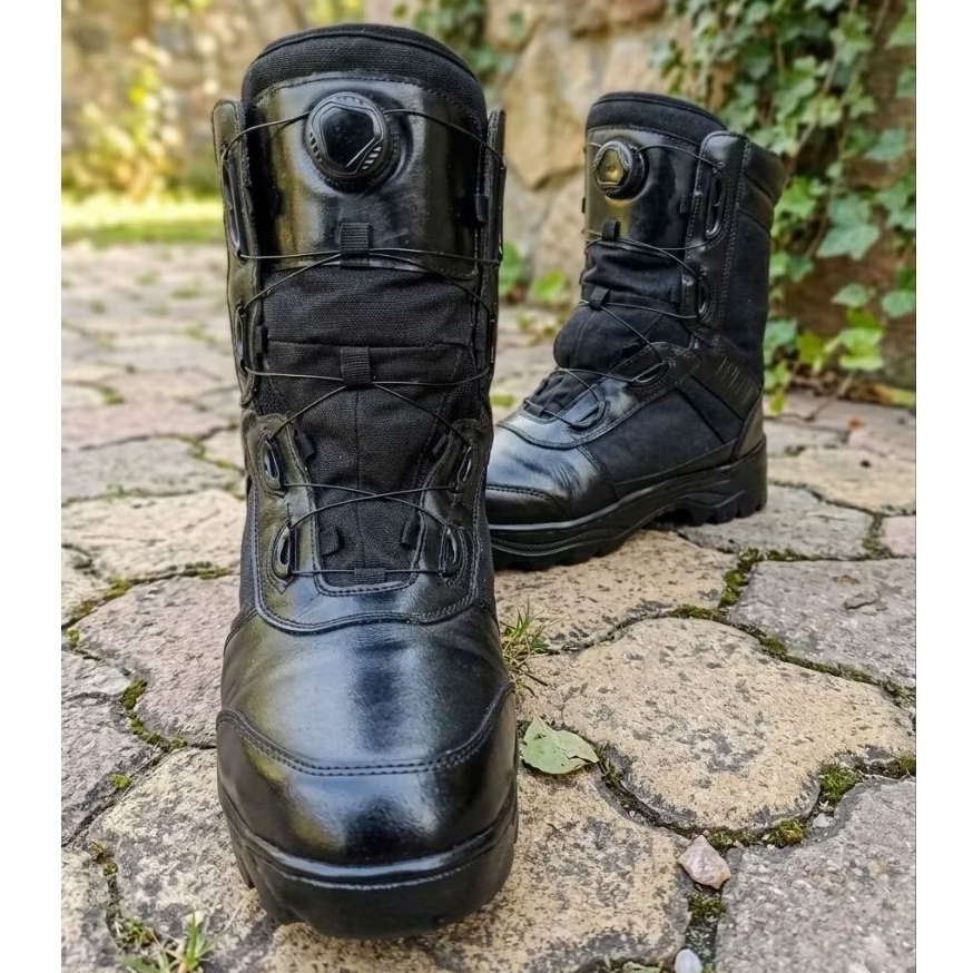 sepatu PDL tali putar tactical second bahan kulit asli