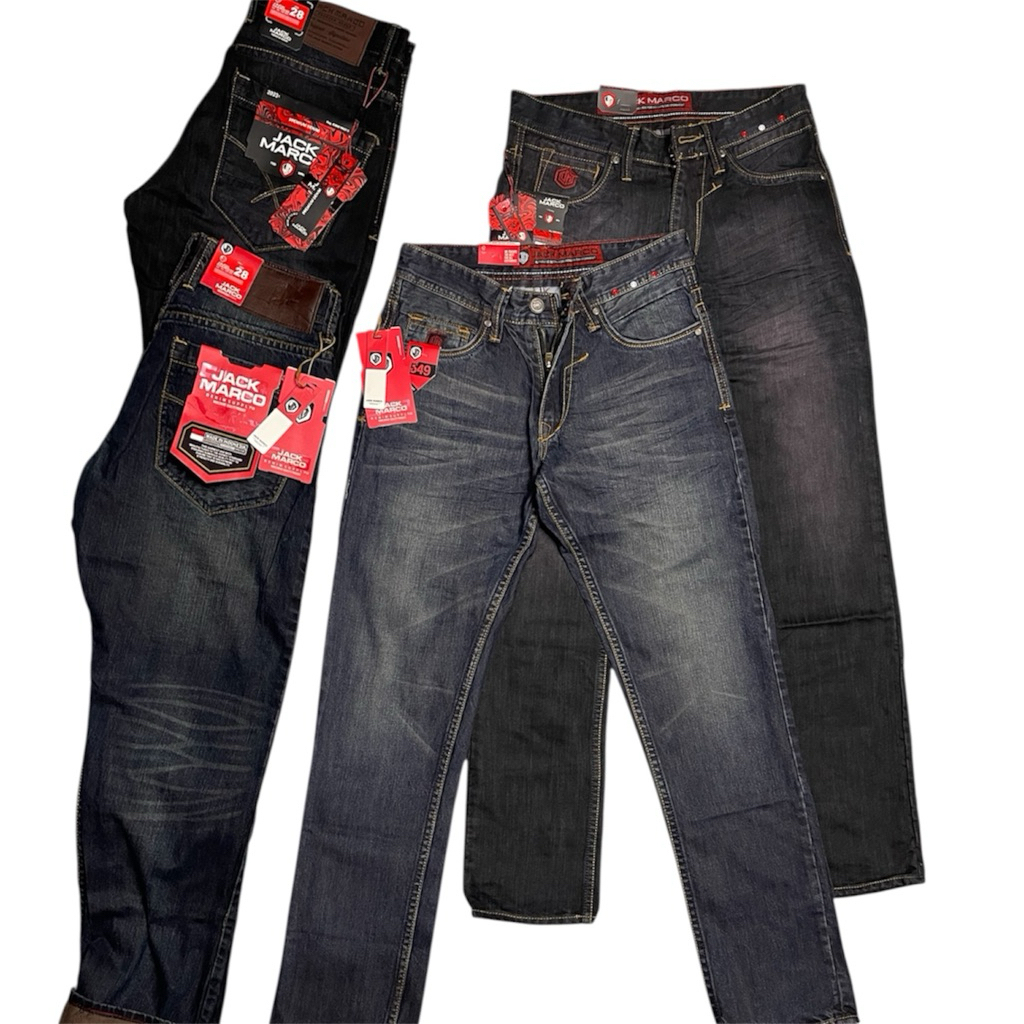 celana jeans panjang Reguler original brand JACK MARCO premium outfit