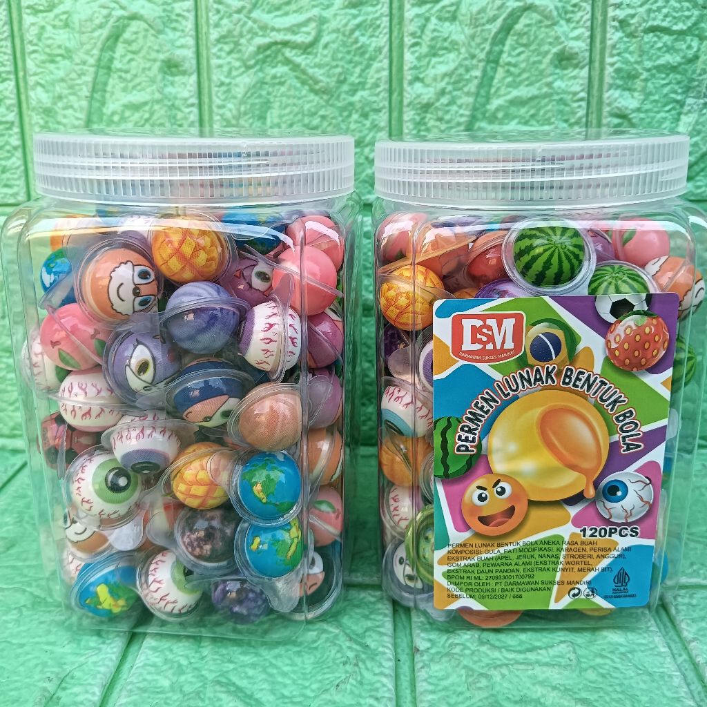 1 Toples Permen Lunak Kecil Motif Smile Mata Buah Viral dll isi 120pcs Grosir