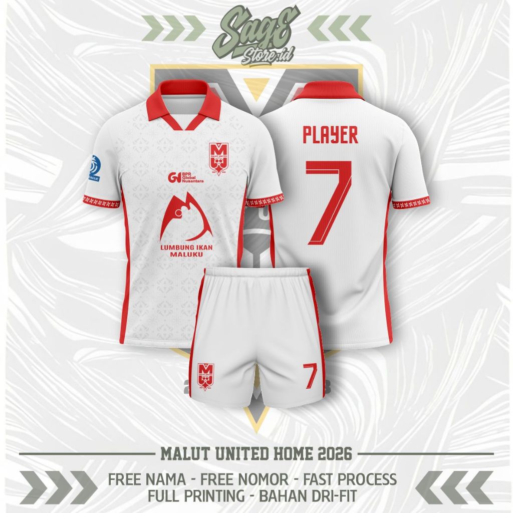 JERSEY MALUT UNITED 2025/2026 HOME PUTIH TERBARU