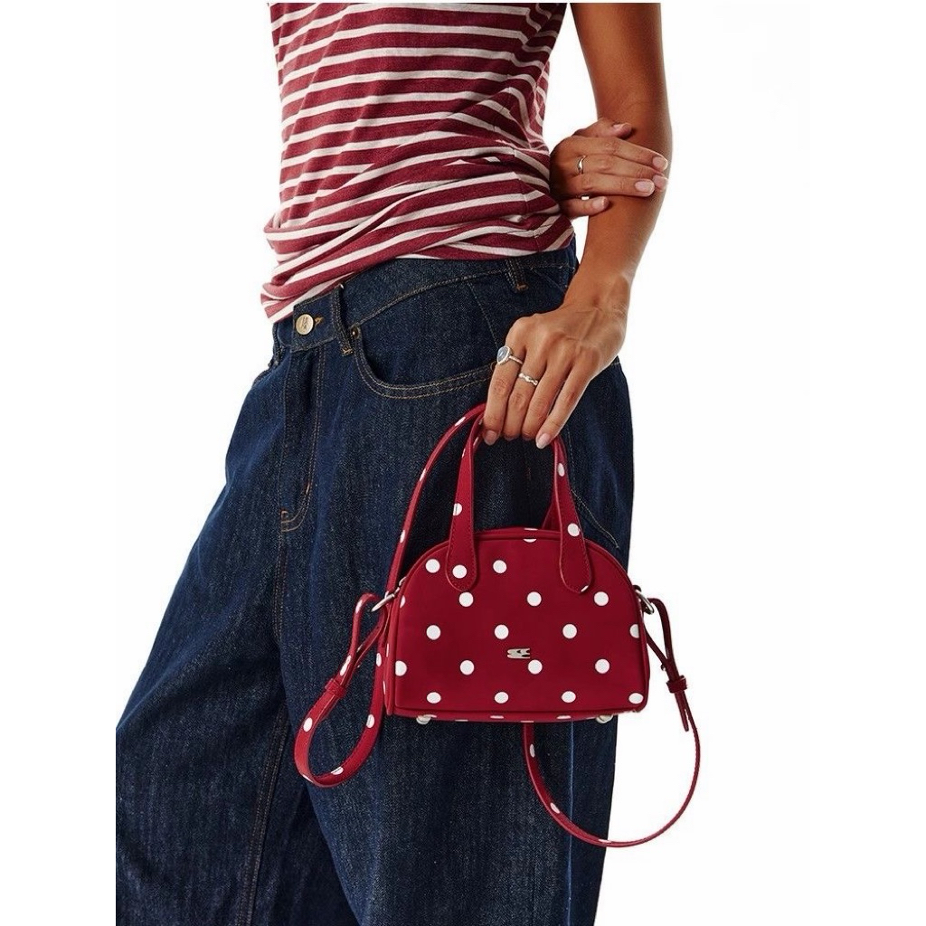 CRYING CENTER POLKA DOT BOSTON BAG