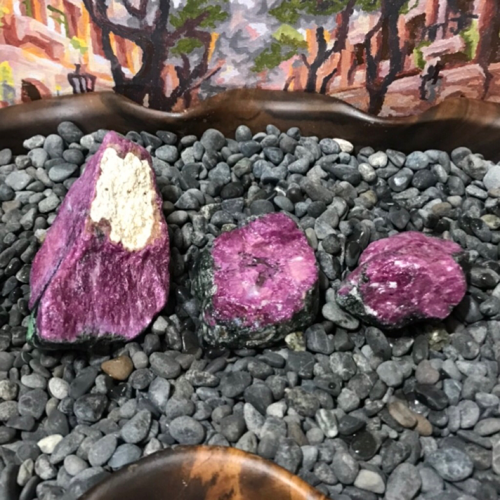 Ruby Zoisite Tanzania / Rubi Tanzania 3 pcs