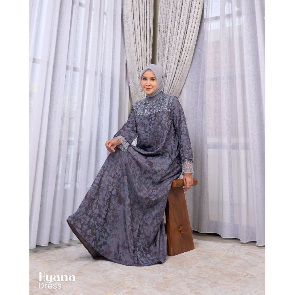 EYANA DRESS / GAMIS PESTA WANITA / DRESS LEBARAN MEWAH ORI MAREVI (HANYA SIZE STANDAR)