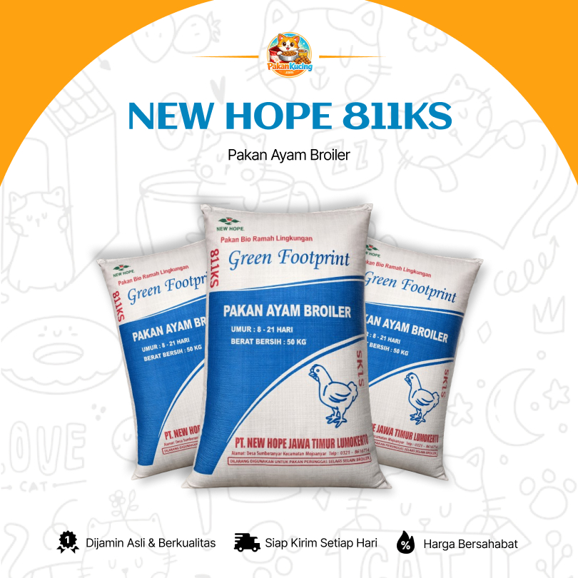 New Hope 811KS – Pakan Ayam Broiler Umur 8–21 Hari | Green Footprint | REPACK | PakanKucingCom