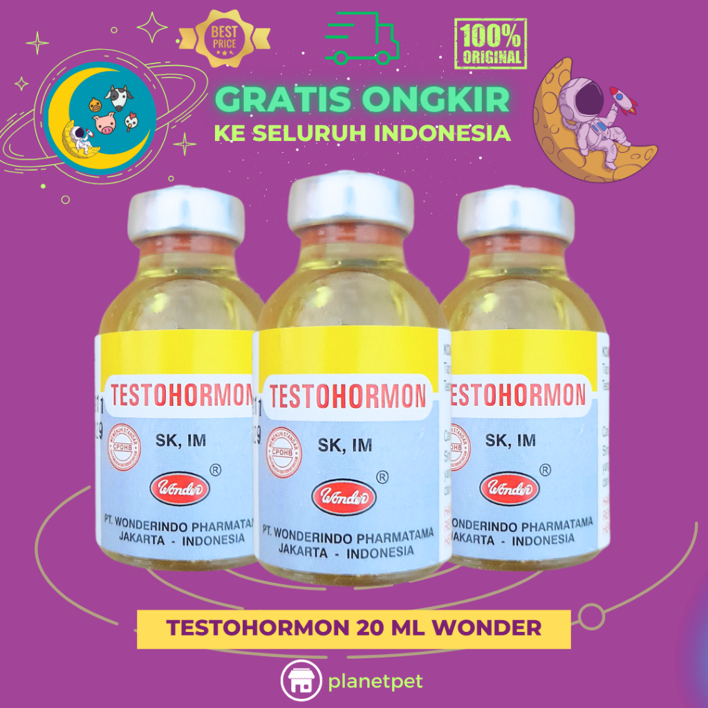 TESTOHORMON 20 ML WONDER - Mengatasi Gangguan Dan Memperbaiki Reproduksi Hewan.