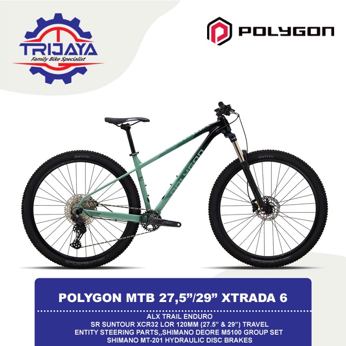 Pre Order Polygon Xtrada 6 Black/Green 29" size L