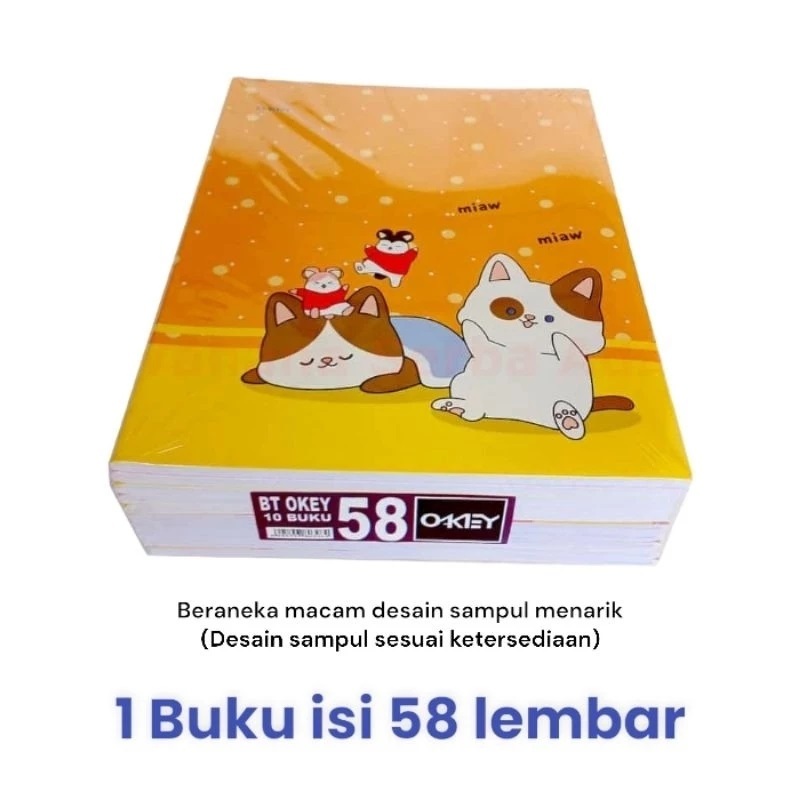 BUKU TULIS OKEY 58 LEMBAR -10 BUKU