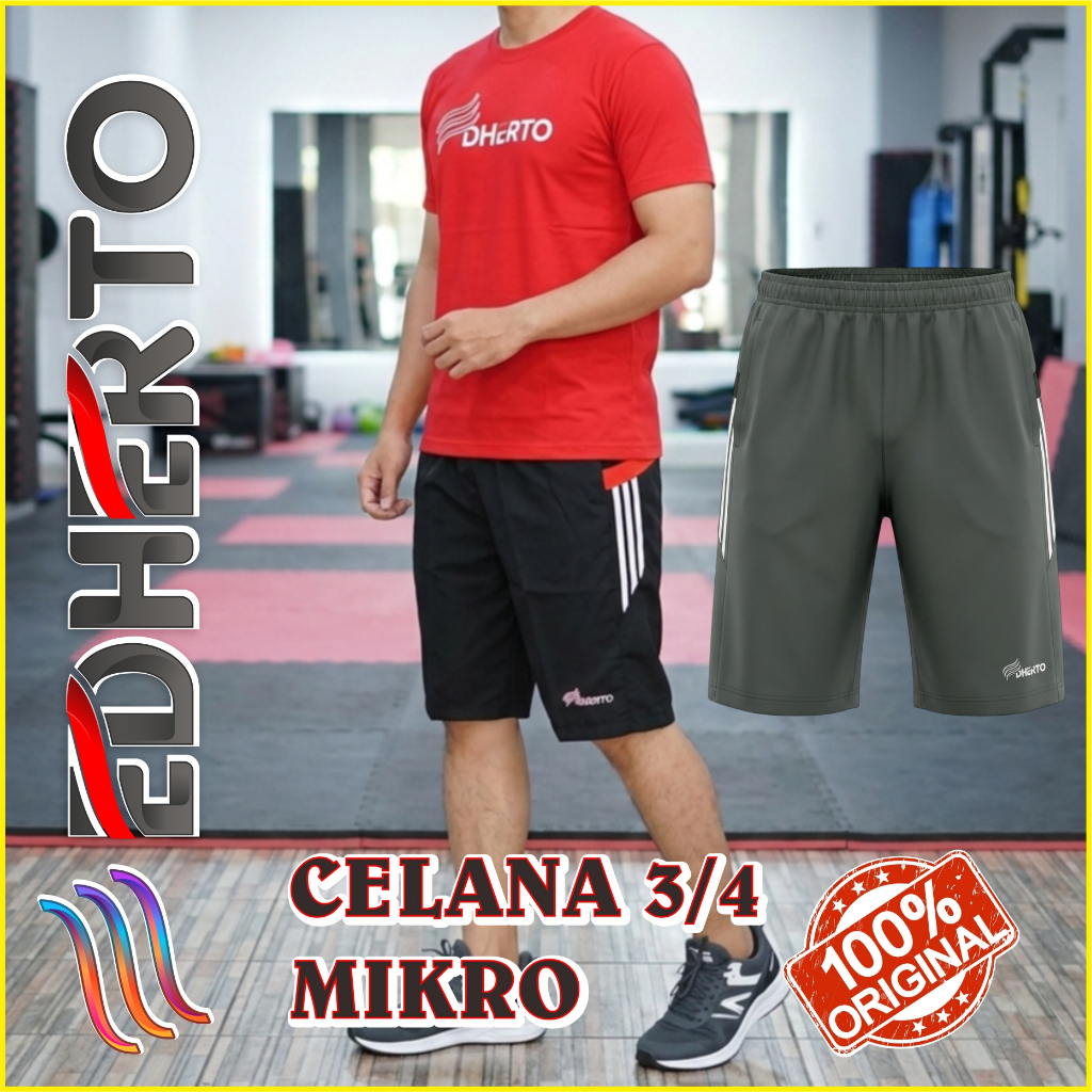 Celana 3/4 Mikro Kombinasi EDHERTO - Celana Training Olahraga pendek 3/4 Edherto - Celana Rafting - 