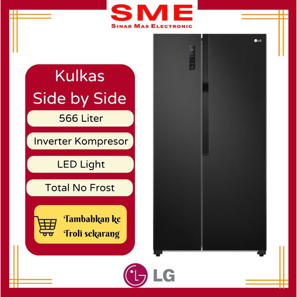 Lemari Es / Kulkas Side By Side LG 566 L