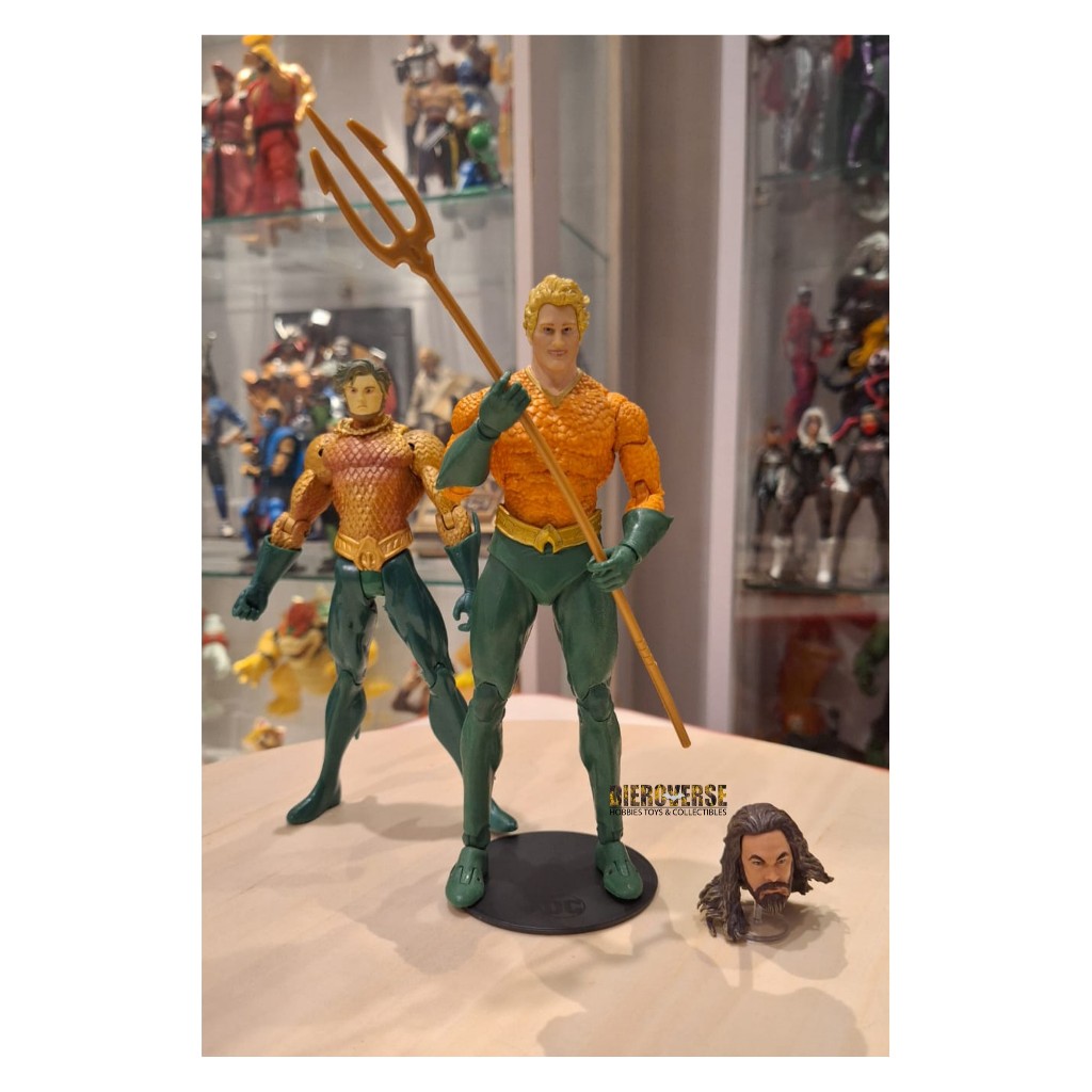 MCFARLANE TOYS DC MULTIVERSE 7in LOOSE SET: BODY AQUAMAN JL ENDLESS WINTER + HS AQUAMAN DC CLASSIC +