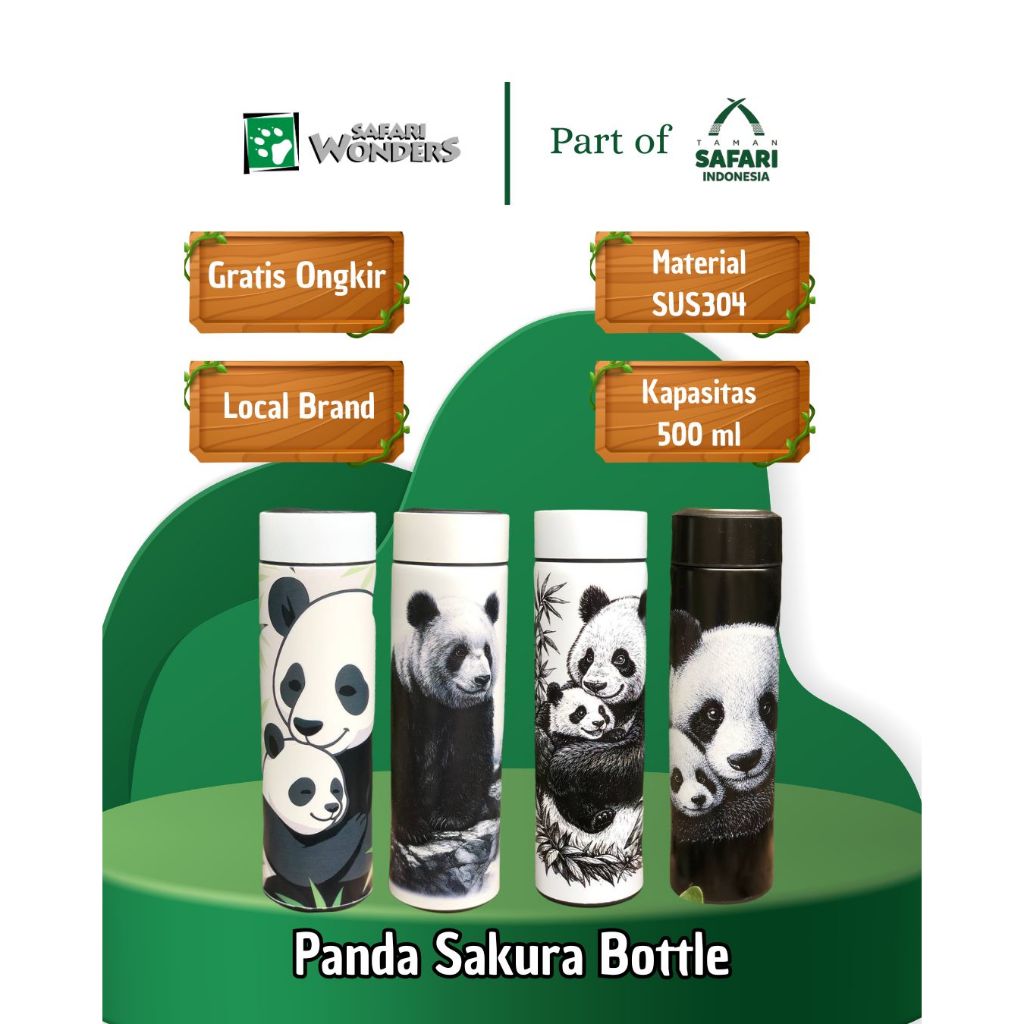 SAFARI WONDERS - Tumbler Panda Series - Official Merchandise Taman Safari Indonesia