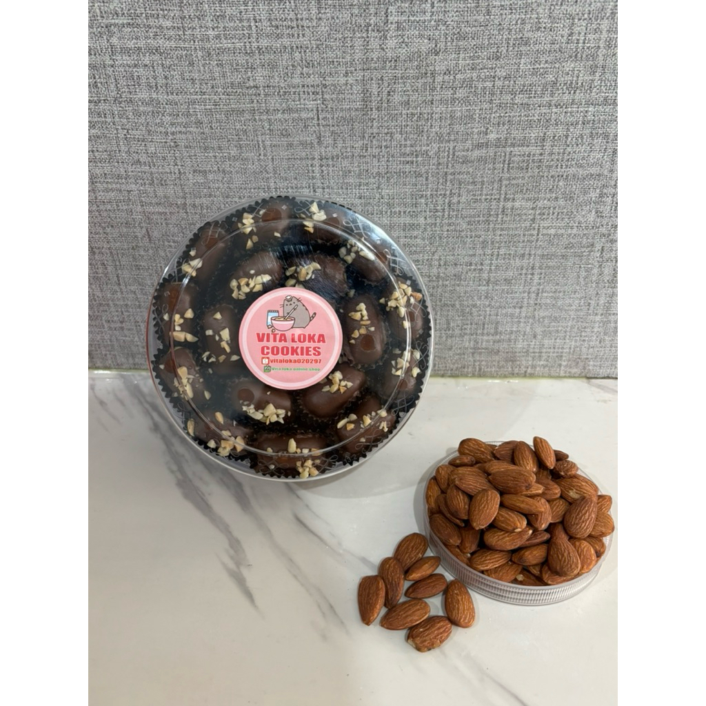 Kue Almond London Coklat Cookies Toples 500 gram Vitaloka cookies