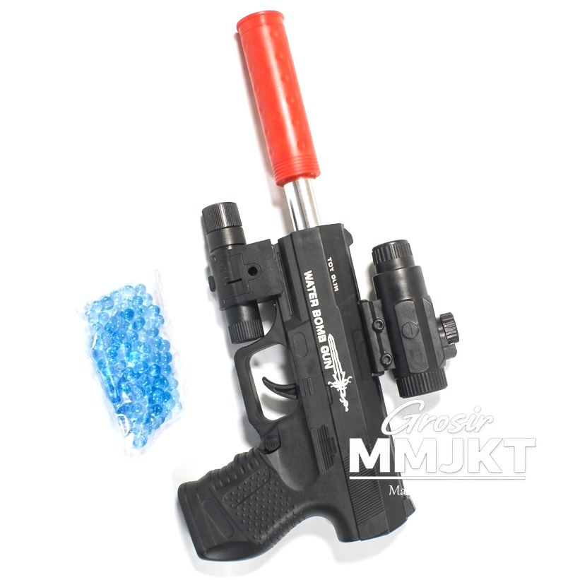 GROSIR MAINAN ANAK MURAH PISTOL TACTIC PR-17986 MAINAN PISTOL LASER PELURU GEL MAINAN ANA