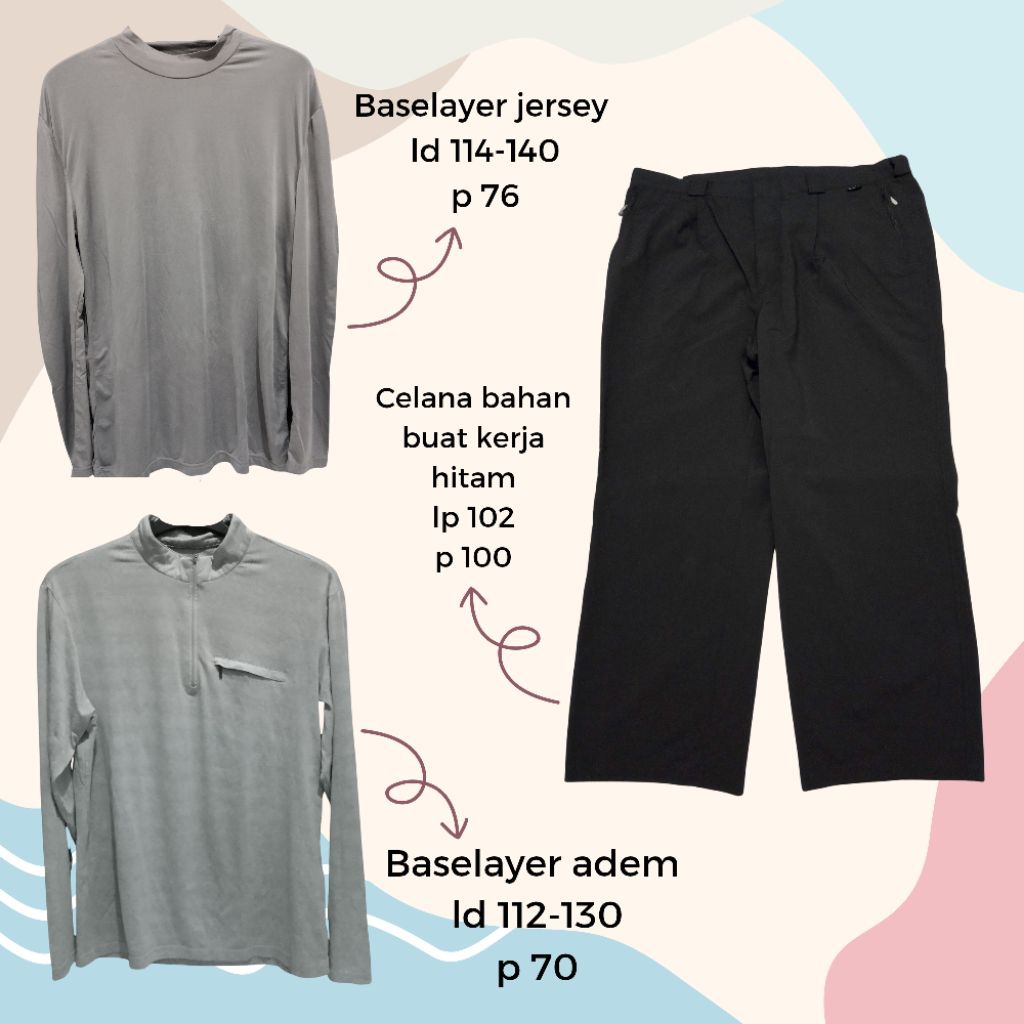 buy 1 get 3 baselayer adem ld 116 big size celana kerja