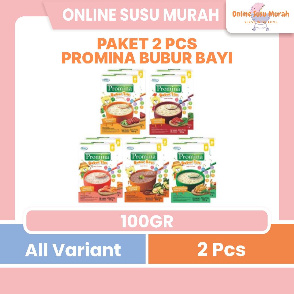 PROMINA PAKET 2 PCS BUBUR BAYI BUBUR TIM INSTAN 8+ BOX 100 GR MPASI BAYI 100GR PRLA