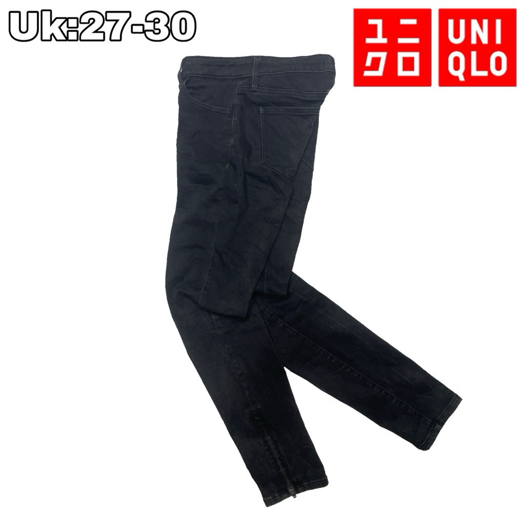 CG03 Celana Panjang Denim Chinos Skinny Uniqlo 27-30  Long Pants Strech Levis Casual Black Original 