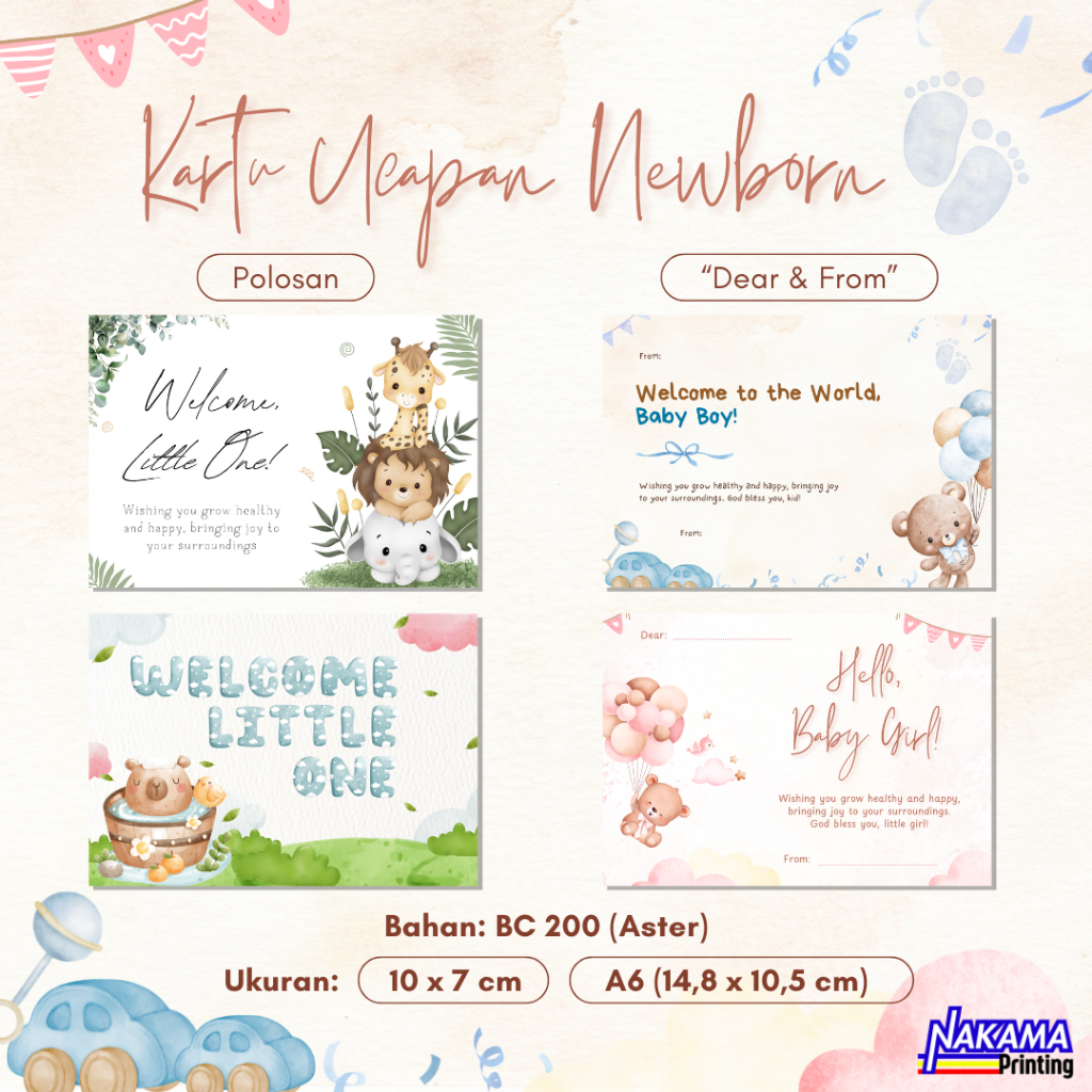 Kartu Ucapan New Born Card Welcome Baby Lahiran Bayi Greeting Card