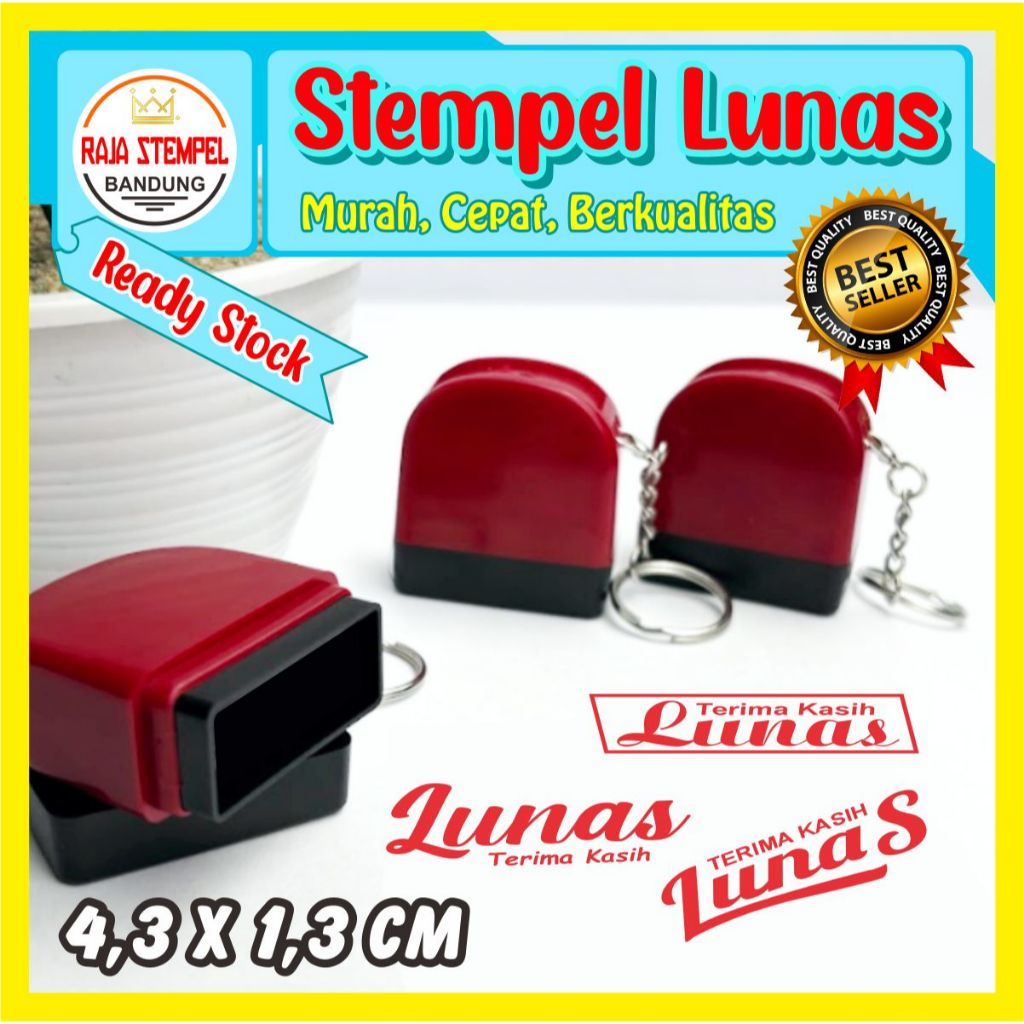 STEMPEL LUNAS 4,3 X 1,3 CM I STAMPEL OTOMATIS LUNAS DAN TANGGAL I STEMPLE LUNAS MINI KECIL