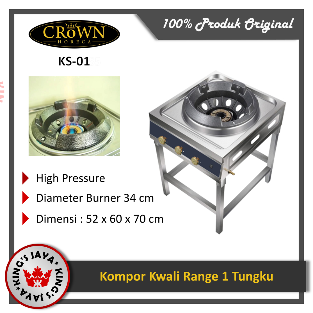 CROWN HORECA KS-01 High Pressure Kwali Range Kompor Tungku Tekanan Tinggi
