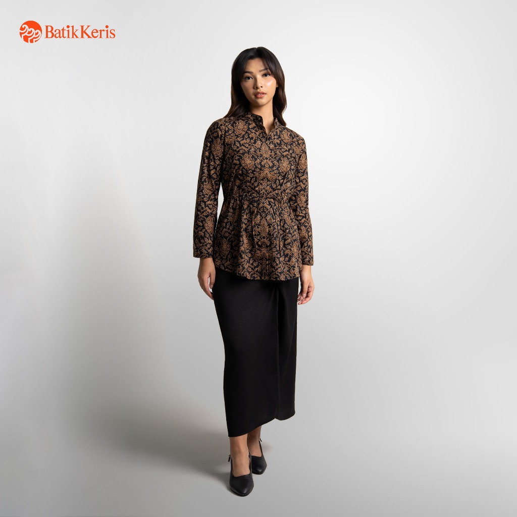 Batik Keris Tunik Batik Lengan Panjang Motif Keris Iswara Guwiratna