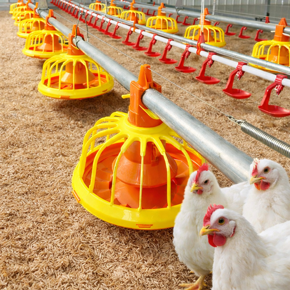 Tempat Pakan Ayam Otomatis 14 Lubang Anti Tumpah | Feeder Ayam Broiler Kandang Modern