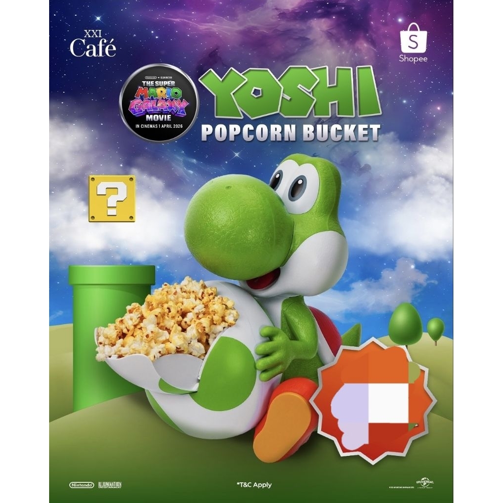 Yoshi Mario Bros XXI Popcorn Bucket / CGV STAR Popcorn Bucket