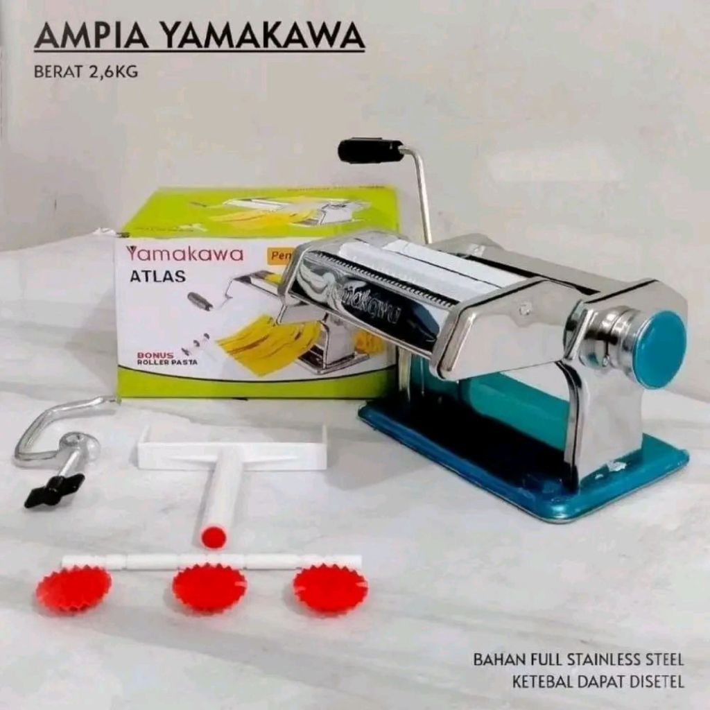 Ampia Yamakawa Atlas Stainless Steel Gilingan Mie Yamakawa Pasta Maker Penggiling Molen Kue Bawang