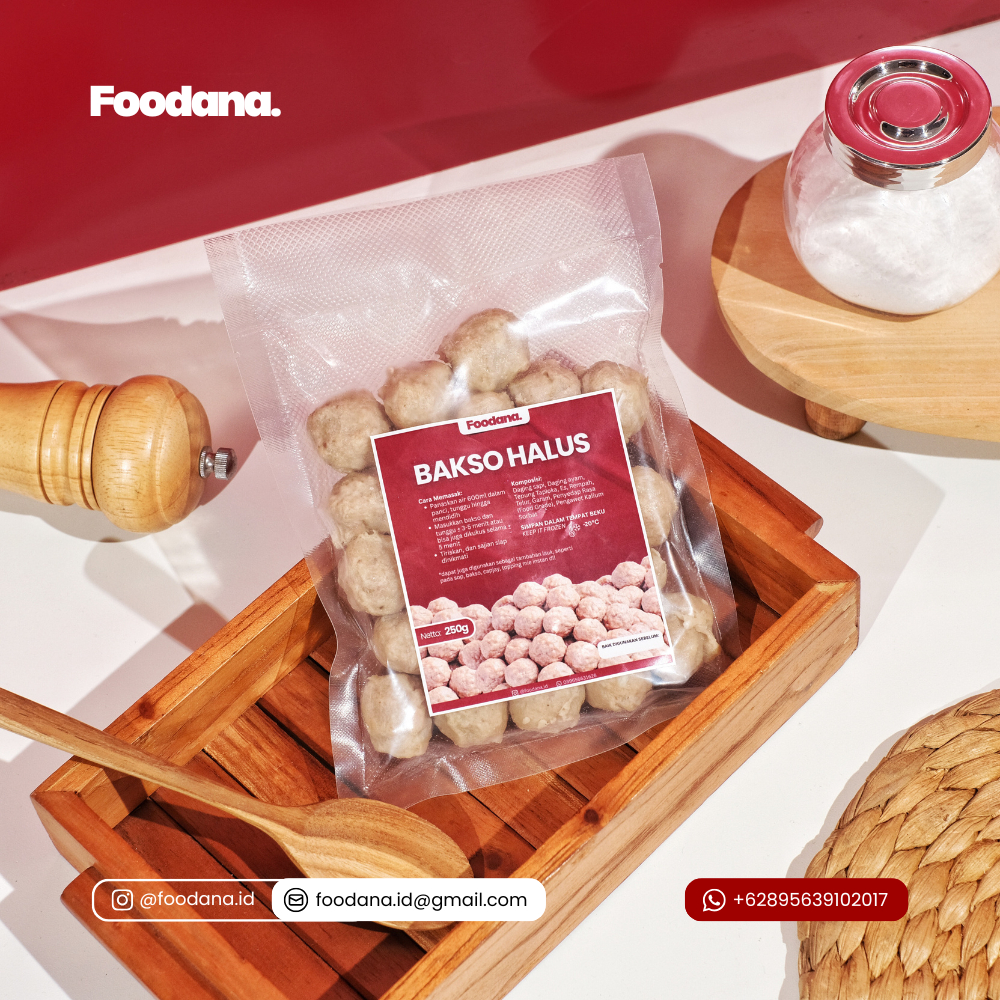 Bakso/Pentol Halus Foodana (250g) | Bakso Daging Sapi & Ayam | Frozen Food Praktis | Halal