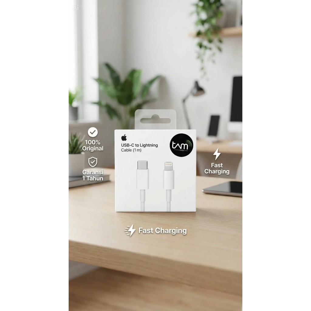 Kabel Lighthing Original Apple Segel MFi Certified - Kabel Iphone C to Lightning - Untuk Iphone 8 sa