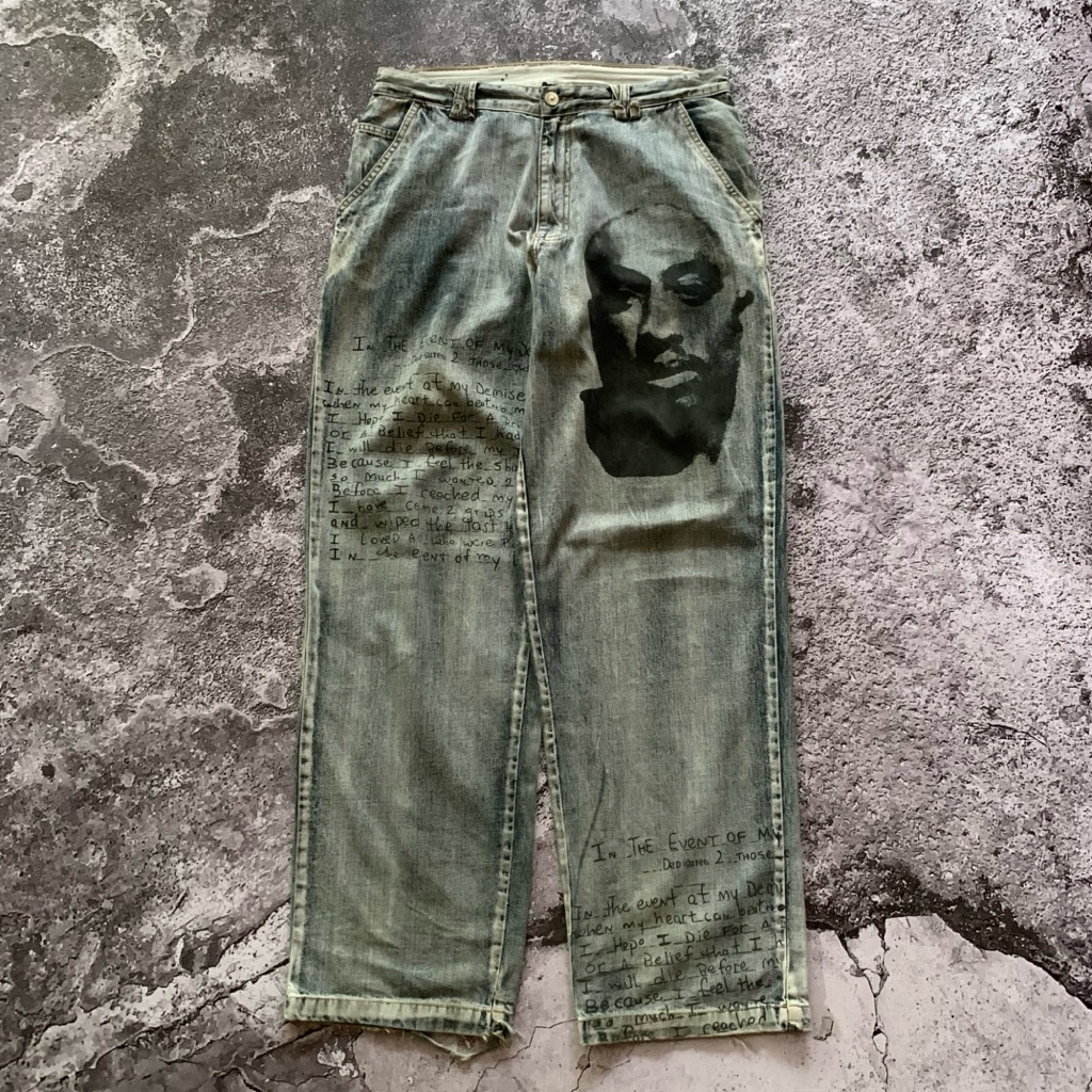 Makaveli 2Pac Shakur Baggy Denim Pants | Celana Panjang Jeans Hip Hop