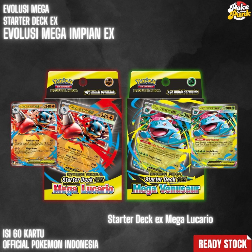 Starter Deck Pokemon TCG Evolusi Mega Impian EX – Mega Lucario / Mega Venusaur
