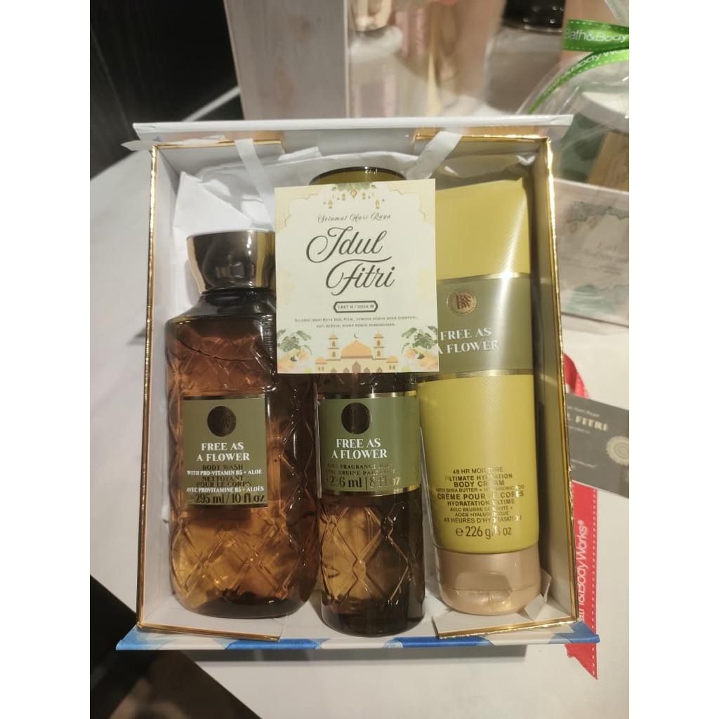 Paket Hadiah/Seserahan/Hampers Bath & Body Works Set 3 Free As Flower