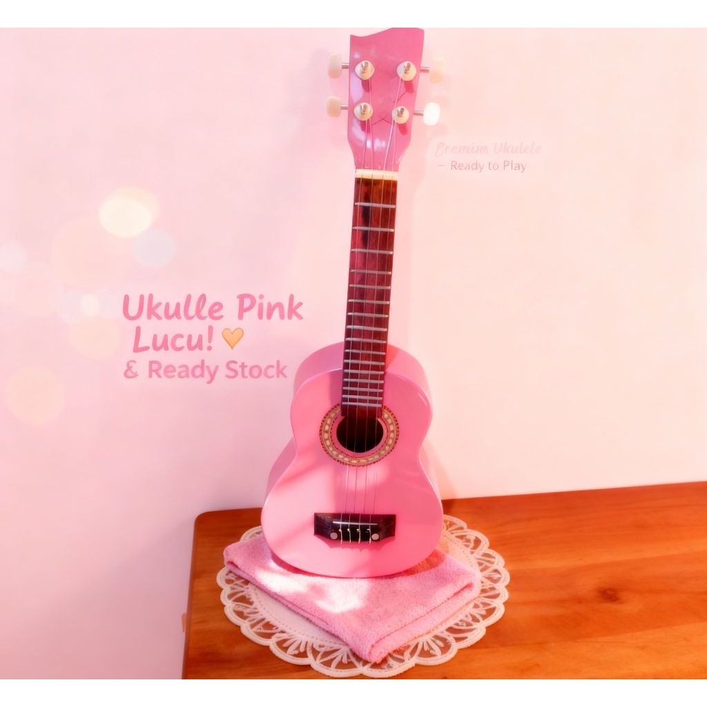 Ukulele Pink – Ukulele Pemula Gitar Mini Lucu Anak & Dewasa Ready Stock